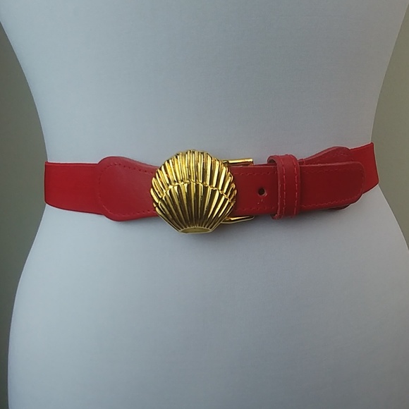 Vintage Accessories - Stretch/leather shell buckle preppy belt L, EUC